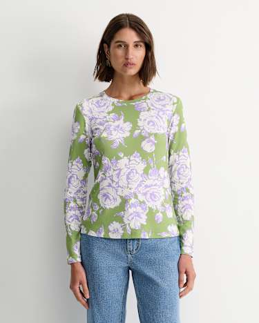 Bloom Liberty Long Sleeve Magic Tee in GREEN