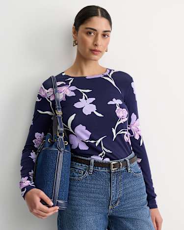 Iris Long Sleeve Magic Tee in NAVY MULTI