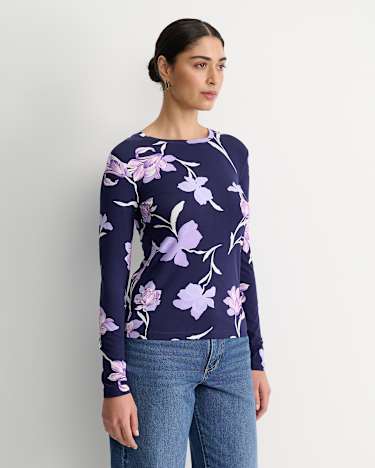 Iris Long Sleeve Magic Tee in NAVY MULTI