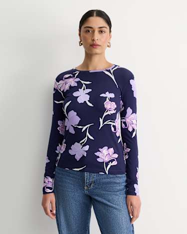 Iris Long Sleeve Magic Tee in NAVY MULTI