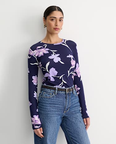 Iris Long Sleeve Magic Tee in NAVY MULTI