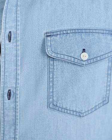 Denim Long Sleeve Shirt in LIGHT WASH