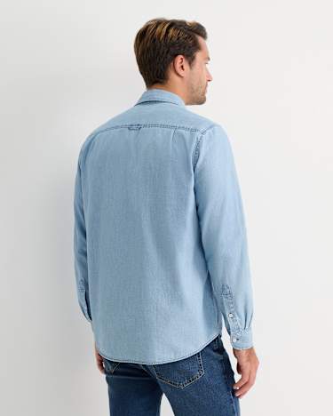 Denim Long Sleeve Shirt in LIGHT WASH