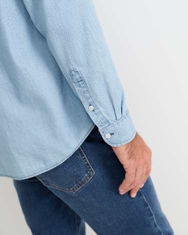 Denim Long Sleeve Shirt in LIGHT WASH