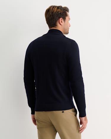 Henry Merino Quarter Zip Knit in NAVY