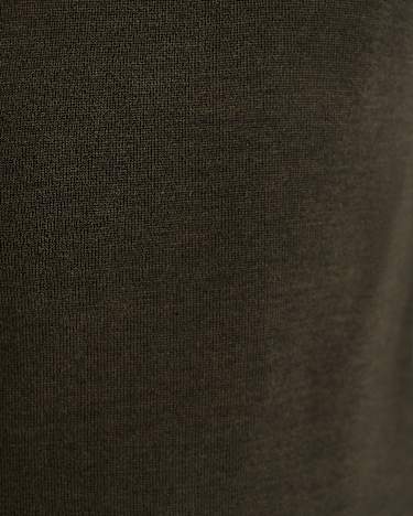 Merino V-Neck Knit in DARK KHAKI