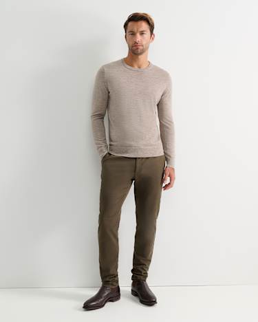 Merino Crew Neck Knit in BIRCH