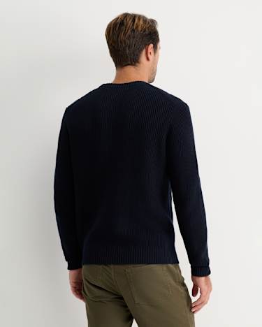 Finn Rib Crew Neck Knit in NAVY