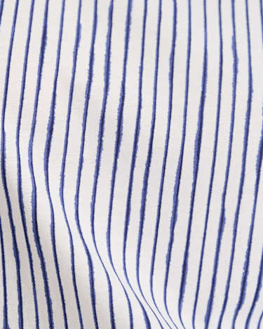 Painted Stripe Mercerised Tee in WHITE/BLUE