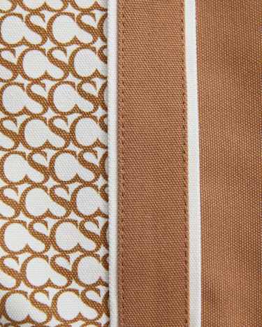 Club Sport Canvas Tote in TAN/WHITE