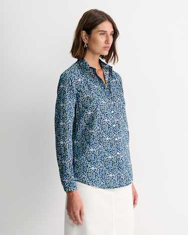 Zara Liberty Long Sleeve Shirt in NAVY MULTI