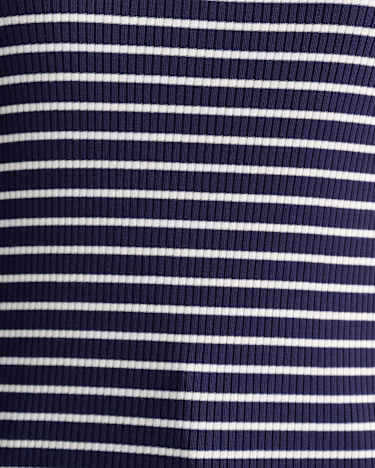 Allie Rib Henley Tee in NAVY/WHITE