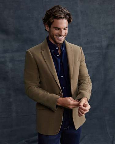 Italian Moleskin Blazer in MUSK