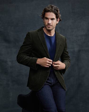 Caulfield Cord Blazer in KHAKI