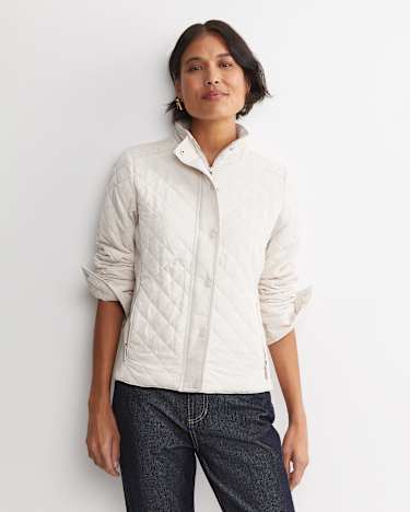 Vera Quilted Jacket in CHALK