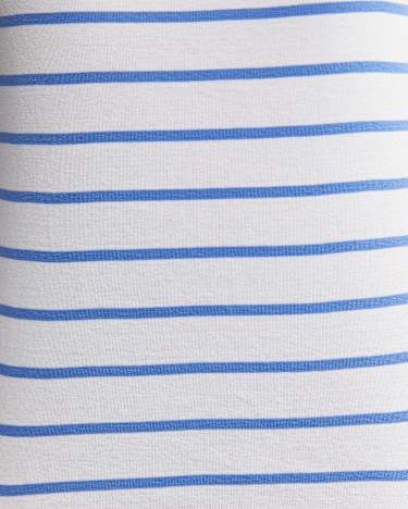 Heidi Long Sleeve Rib Tee in WHITE/BLUE