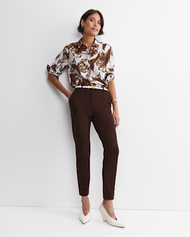 Evie Ponte Pant in CHOCOLATE