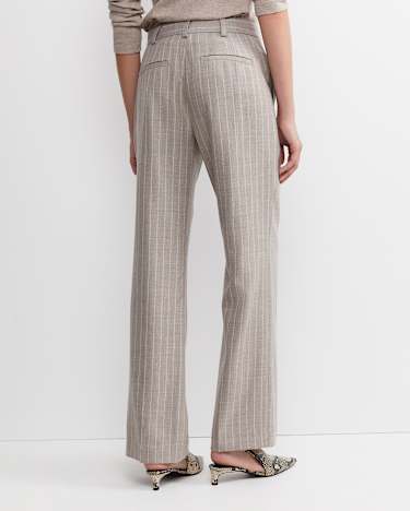 Kate Straight Leg Pinstripe Pant in MINK