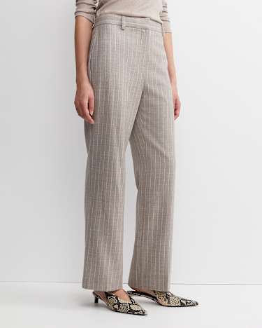 Kate Straight Leg Pinstripe Pant in MINK