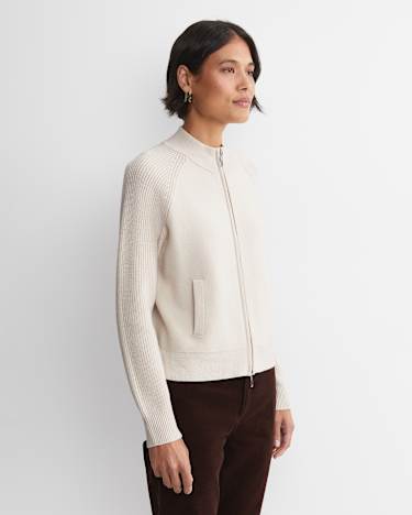 Juliette Boiled Wool Bomber in CANVAS