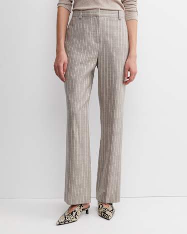 Kate Straight Leg Pinstripe Pant in MINK