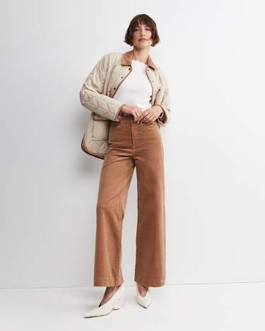 Cleo Cord Wide Leg Jean in CAMEL