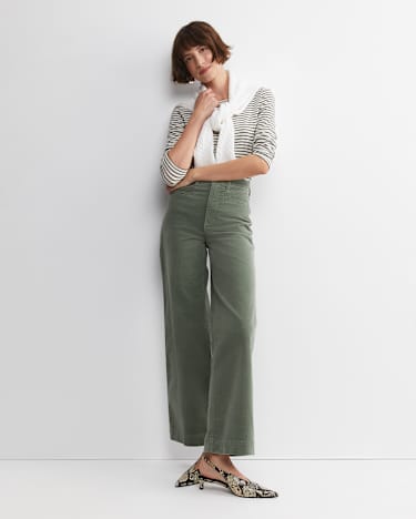Cleo Cord Wide Leg Jean in SAGE