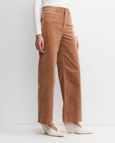 Cleo Cord Wide Leg Jean in CAMEL