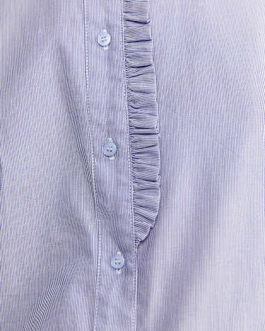Asha Stripe Ruffle Blouse in BLUE/WHITE