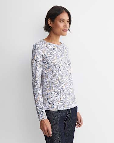 Enzo Liberty Long Sleeve Magic Tee in BLUE MULTI