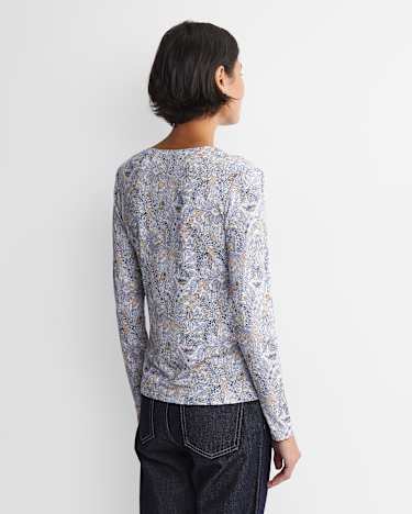 Enzo Liberty Long Sleeve Magic Tee in BLUE MULTI