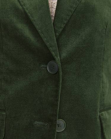 Valentina Single Breasted Velvet Blazer in SAGE