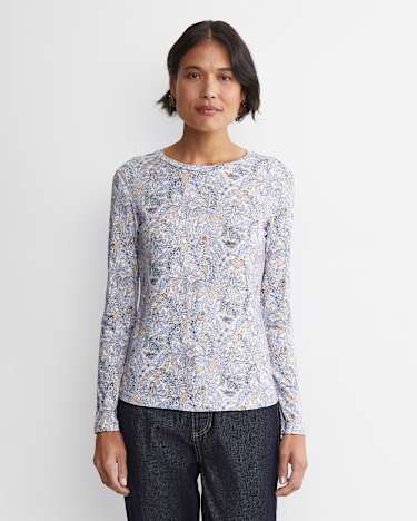 Enzo Liberty Long Sleeve Magic Tee in BLUE MULTI