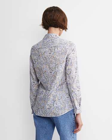 Enzo Liberty Long Sleeve Shirt in BLUE MULTI