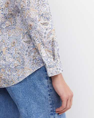 Enzo Liberty Long Sleeve Shirt in BLUE MULTI