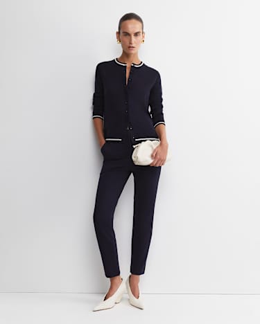 Francis Merino Cardigan in NAVY