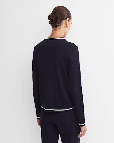 Francis Merino Cardigan in NAVY