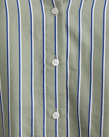Pia Stripe Cotton Silk Shirt in MULTI