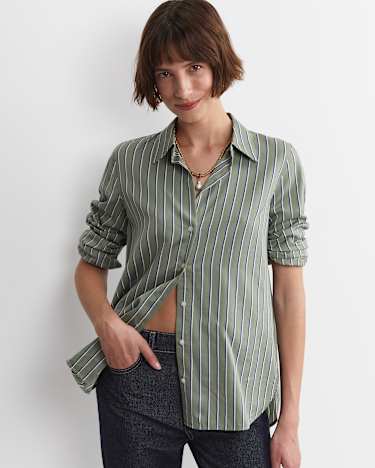 Pia Stripe Cotton Silk Shirt in MULTI