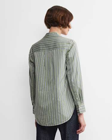 Pia Stripe Cotton Silk Shirt in MULTI