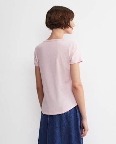 Joanna Cotton Melange Tee in PINK MELANGE