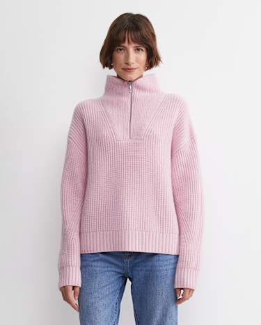Sunshine Quarter Zip Knit in SOFT PINK