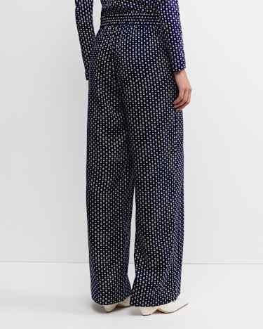 Geo Wide Leg Pant in NAVY/WHITE