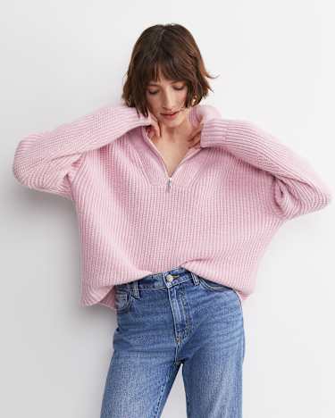 Sunshine Quarter Zip Knit in SOFT PINK