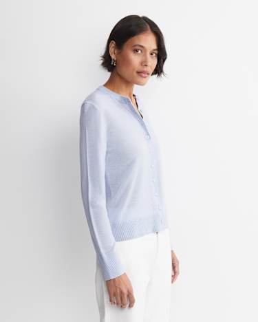 Francis Merino Cardigan in ICE BLUE