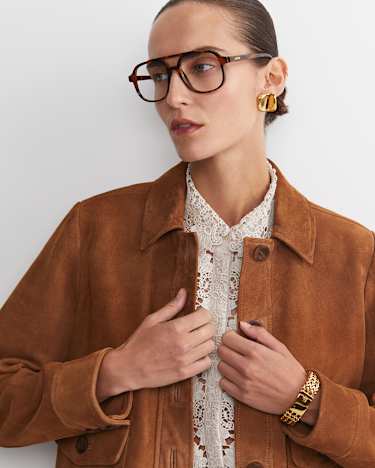 Myra Suede Jacket in TAN