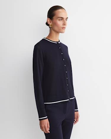 Francis Merino Cardigan in NAVY
