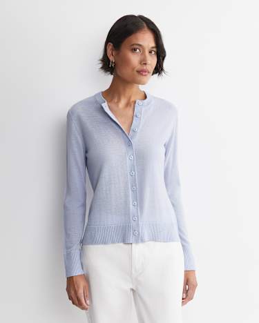 Francis Merino Cardigan in ICE BLUE