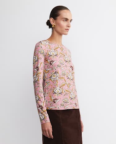 Sue Paisley Long Sleeve Magic Tee in PINK MULTI