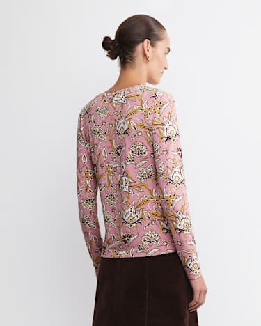 Sue Paisley Long Sleeve Magic Tee in PINK MULTI